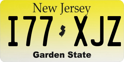 NJ license plate I77XJZ