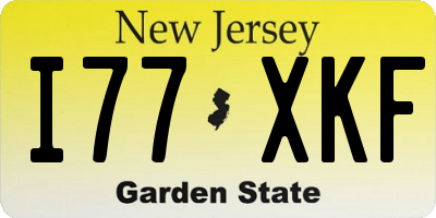 NJ license plate I77XKF