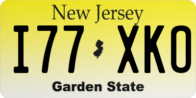 NJ license plate I77XKO