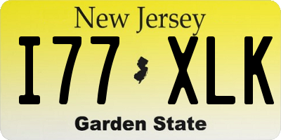 NJ license plate I77XLK
