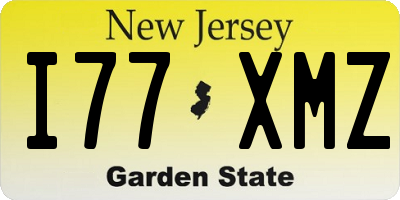 NJ license plate I77XMZ