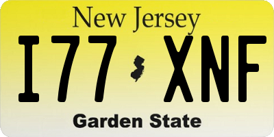 NJ license plate I77XNF