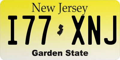 NJ license plate I77XNJ
