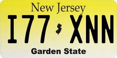 NJ license plate I77XNN