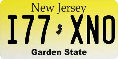 NJ license plate I77XNO