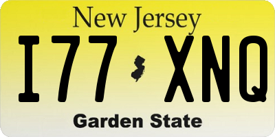NJ license plate I77XNQ