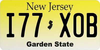 NJ license plate I77XOB