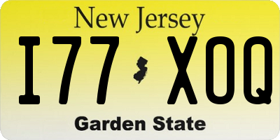 NJ license plate I77XOQ