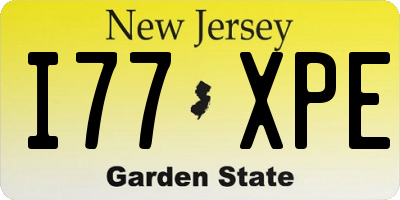 NJ license plate I77XPE