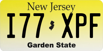 NJ license plate I77XPF