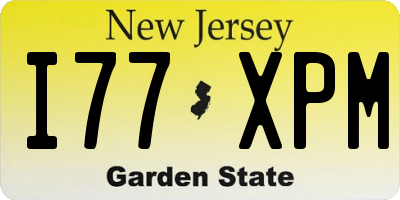 NJ license plate I77XPM