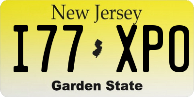 NJ license plate I77XPO