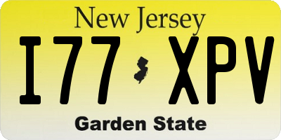 NJ license plate I77XPV