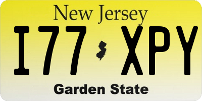 NJ license plate I77XPY