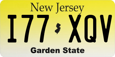 NJ license plate I77XQV