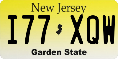 NJ license plate I77XQW