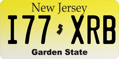 NJ license plate I77XRB