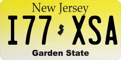 NJ license plate I77XSA