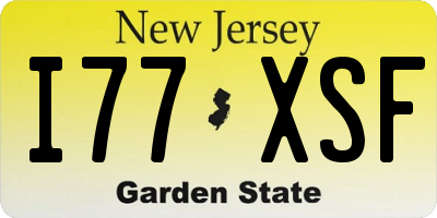 NJ license plate I77XSF