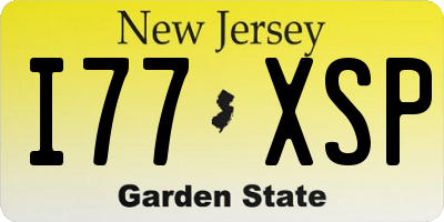 NJ license plate I77XSP