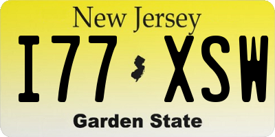 NJ license plate I77XSW