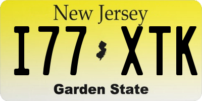 NJ license plate I77XTK