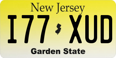 NJ license plate I77XUD