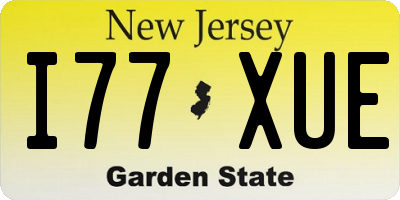 NJ license plate I77XUE
