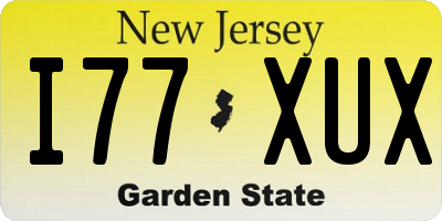 NJ license plate I77XUX