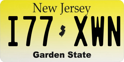 NJ license plate I77XWN