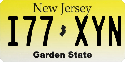 NJ license plate I77XYN