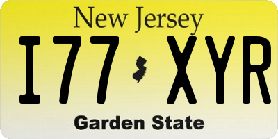 NJ license plate I77XYR