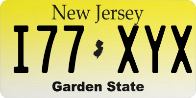 NJ license plate I77XYX