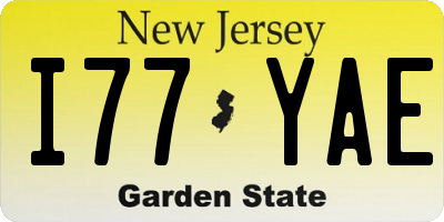 NJ license plate I77YAE