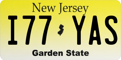 NJ license plate I77YAS