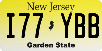 NJ license plate I77YBB