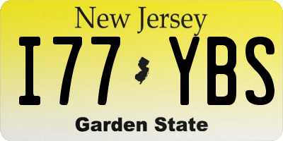 NJ license plate I77YBS