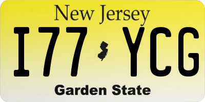 NJ license plate I77YCG