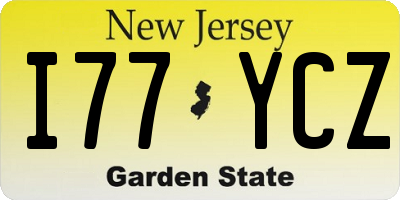 NJ license plate I77YCZ