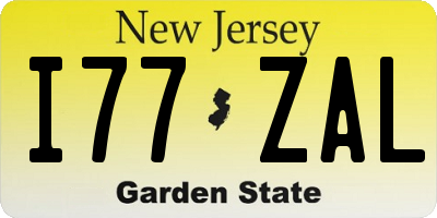 NJ license plate I77ZAL