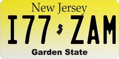 NJ license plate I77ZAM
