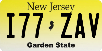 NJ license plate I77ZAV