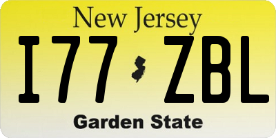NJ license plate I77ZBL