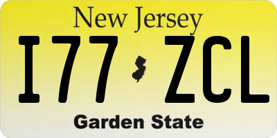 NJ license plate I77ZCL