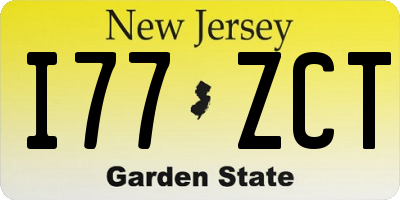 NJ license plate I77ZCT