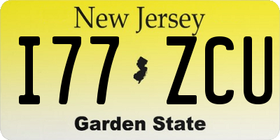 NJ license plate I77ZCU