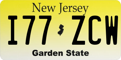 NJ license plate I77ZCW