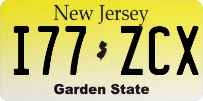 NJ license plate I77ZCX
