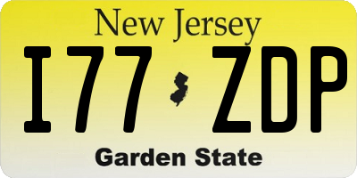 NJ license plate I77ZDP