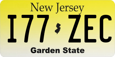NJ license plate I77ZEC